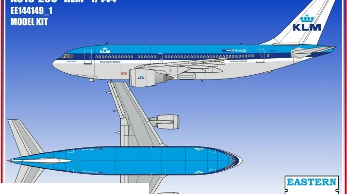 Сборная модель Восточный Экспресс ЕЕ144149_1 Авиалайнер А310 200 KLM Масштаб 1/144