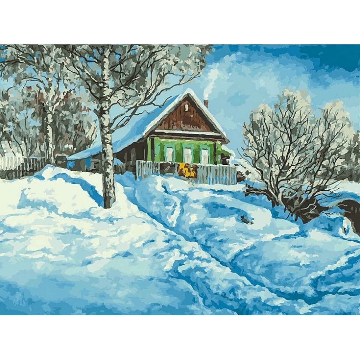 Картина по номерам домик в деревне