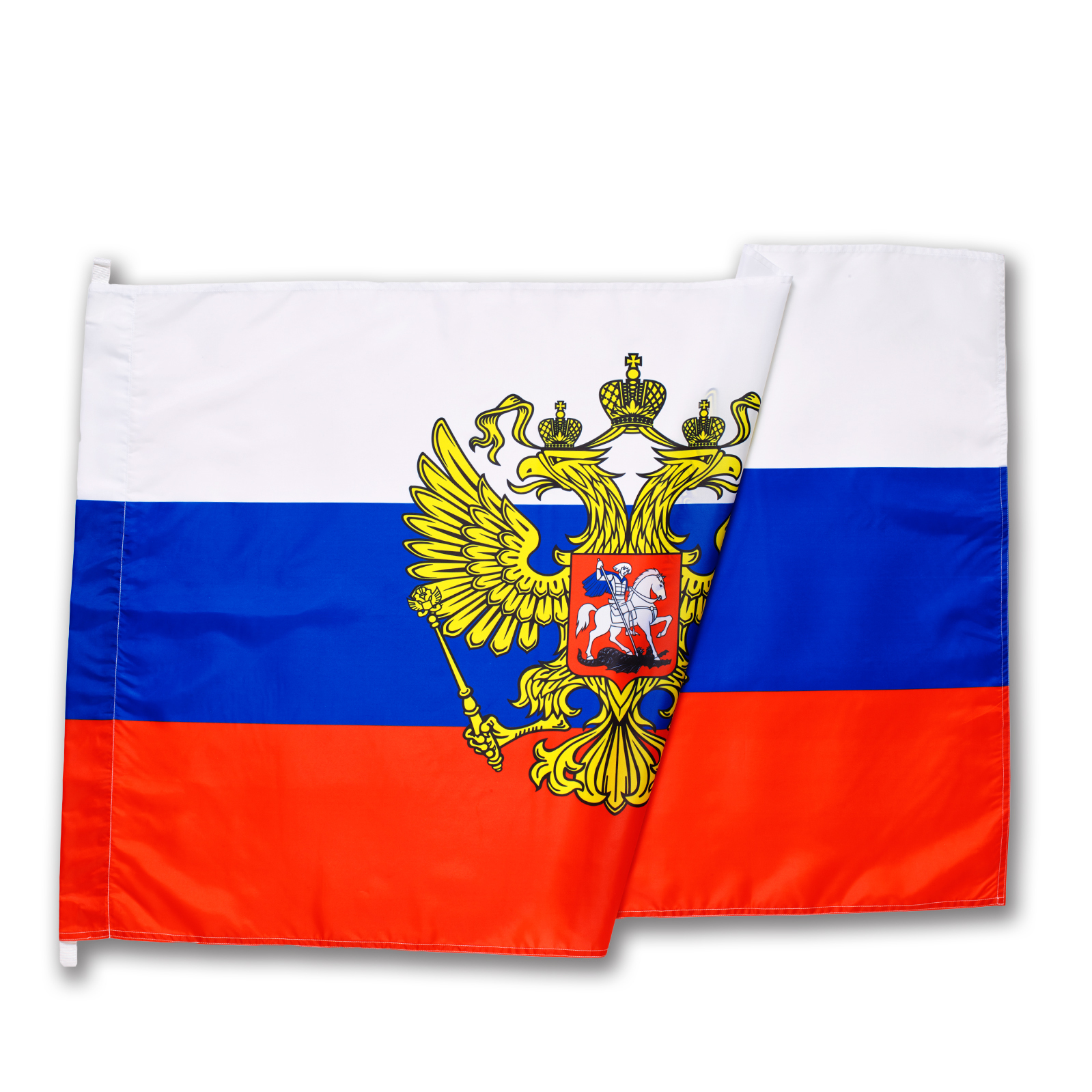 Флаг РФ С гербом (135*90 см, сторон: 1 полиэфирный шелк)