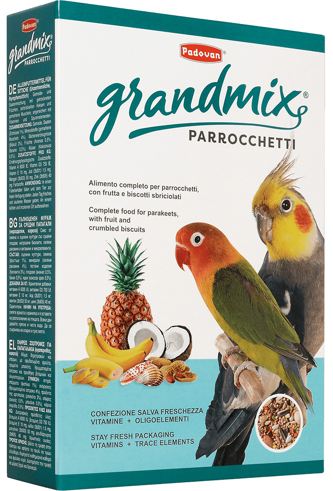 Корм Padovan Grandmix Parrocchetti для средних попугаев, 850 г