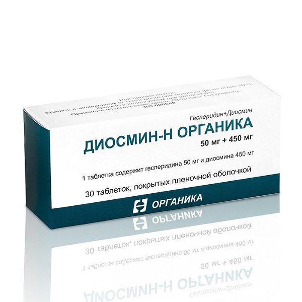 Диосмин-Н Органика таблетки покрытые оболочкой пленочной 50мг+450мг ...