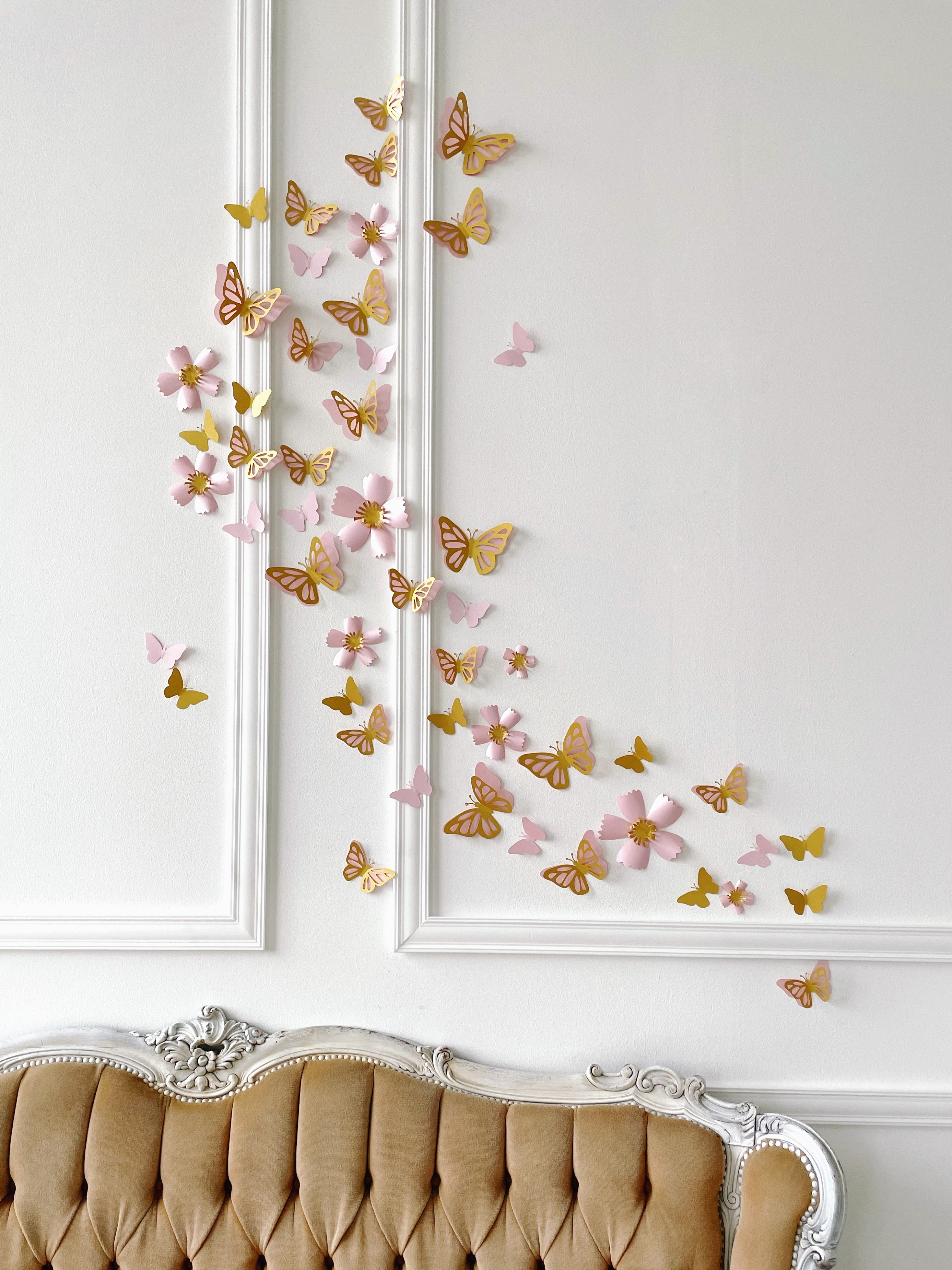 Бабочки На Стене: + (Фото) Красивых Оформлений В Интерьере