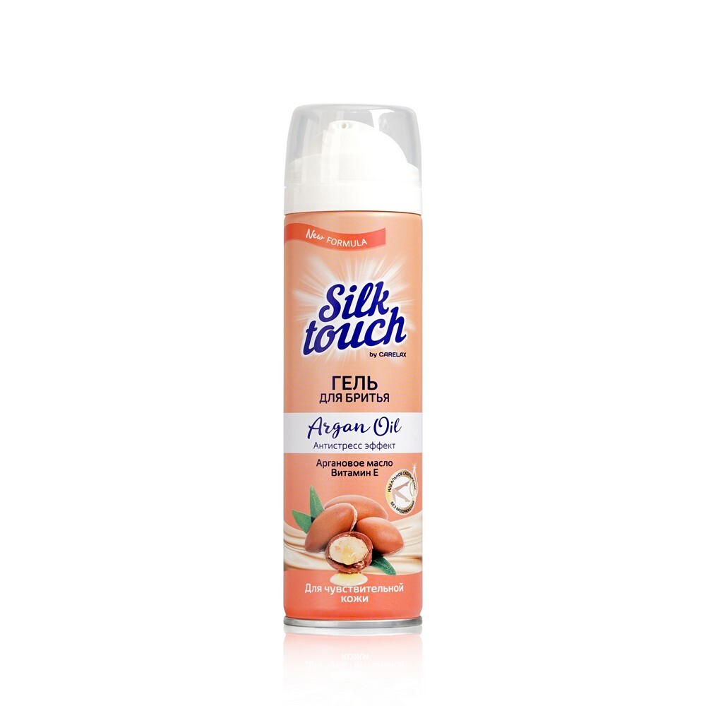 Carelax Гель для бритья женский Silk Touch, для чувствительной кожи, Аргановое масло, 200 мл/