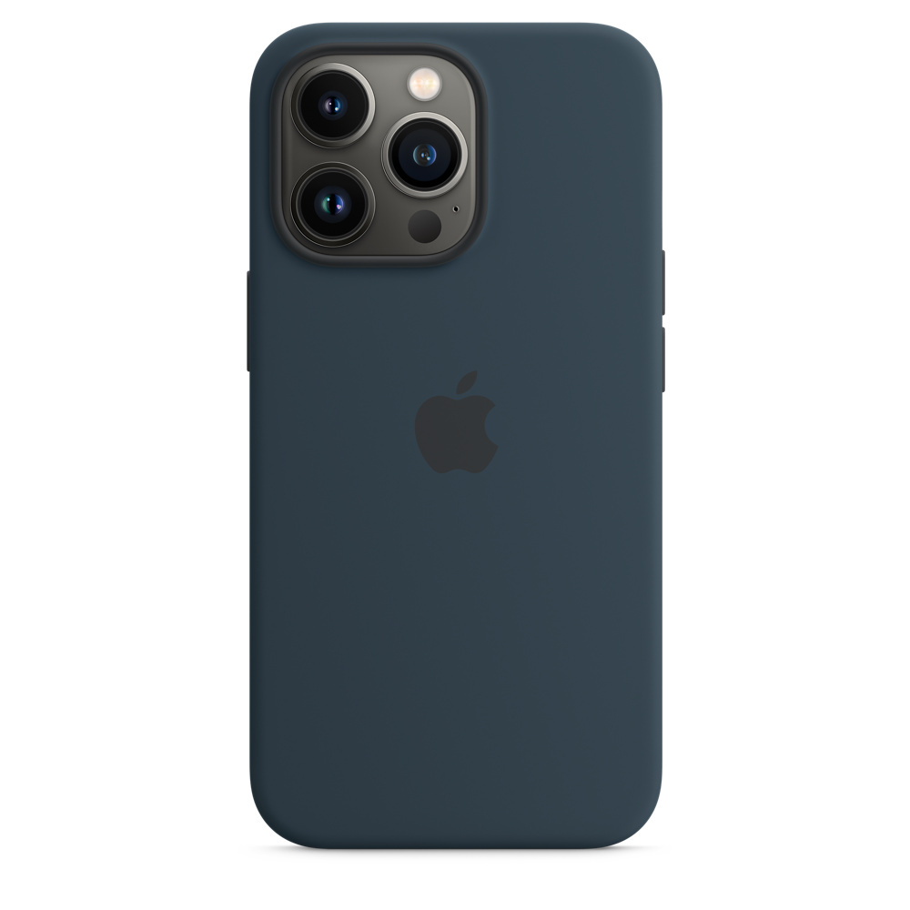 ЧехолсиликоновыйМagSafeдляiPhone13Pro/АнимацияNFC/Айфон13Про/AbyssBlue/Темносиний