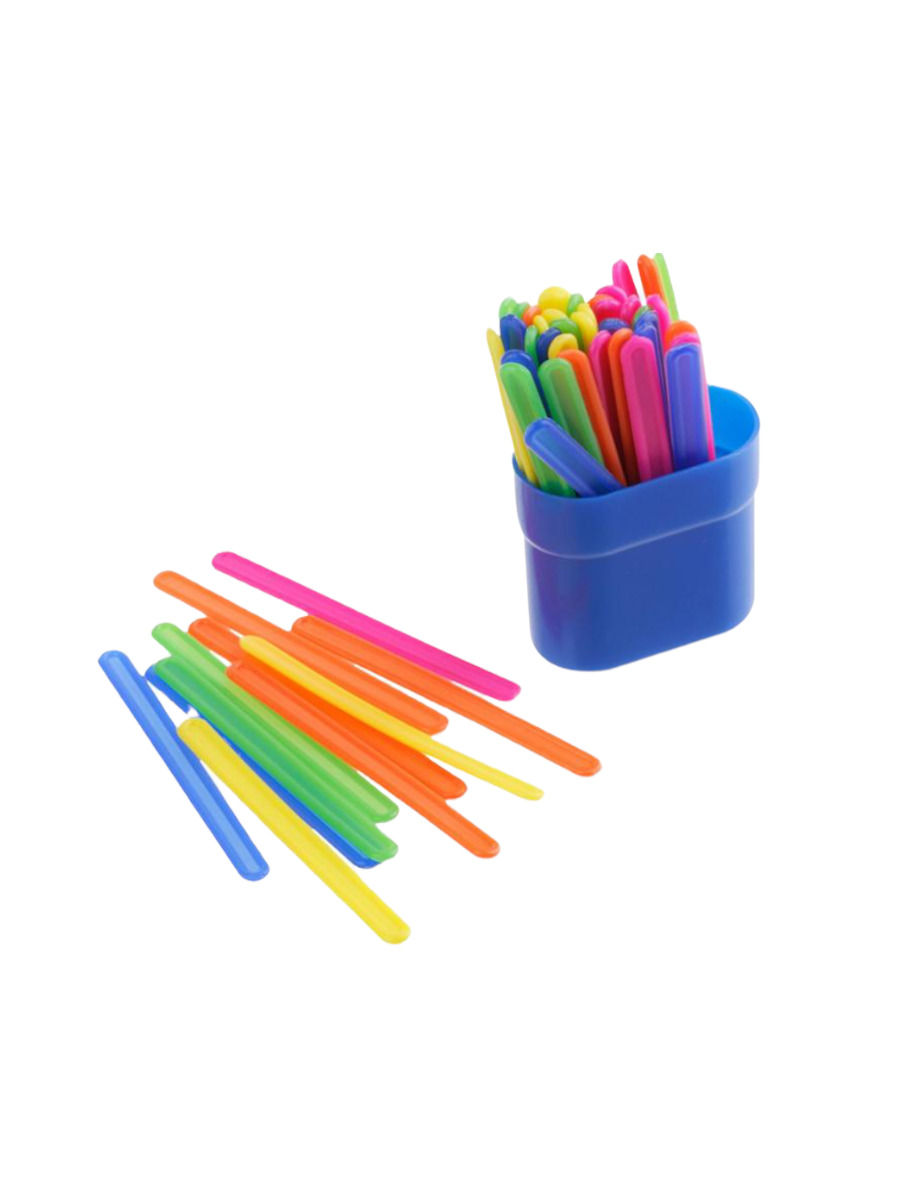 Счетные палочки СТАММ 50 шт многоцветные в пластиковом пенале сп04