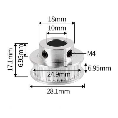 ЗубчатыйшкивдляремняGT2-6.40зуб.D10mm