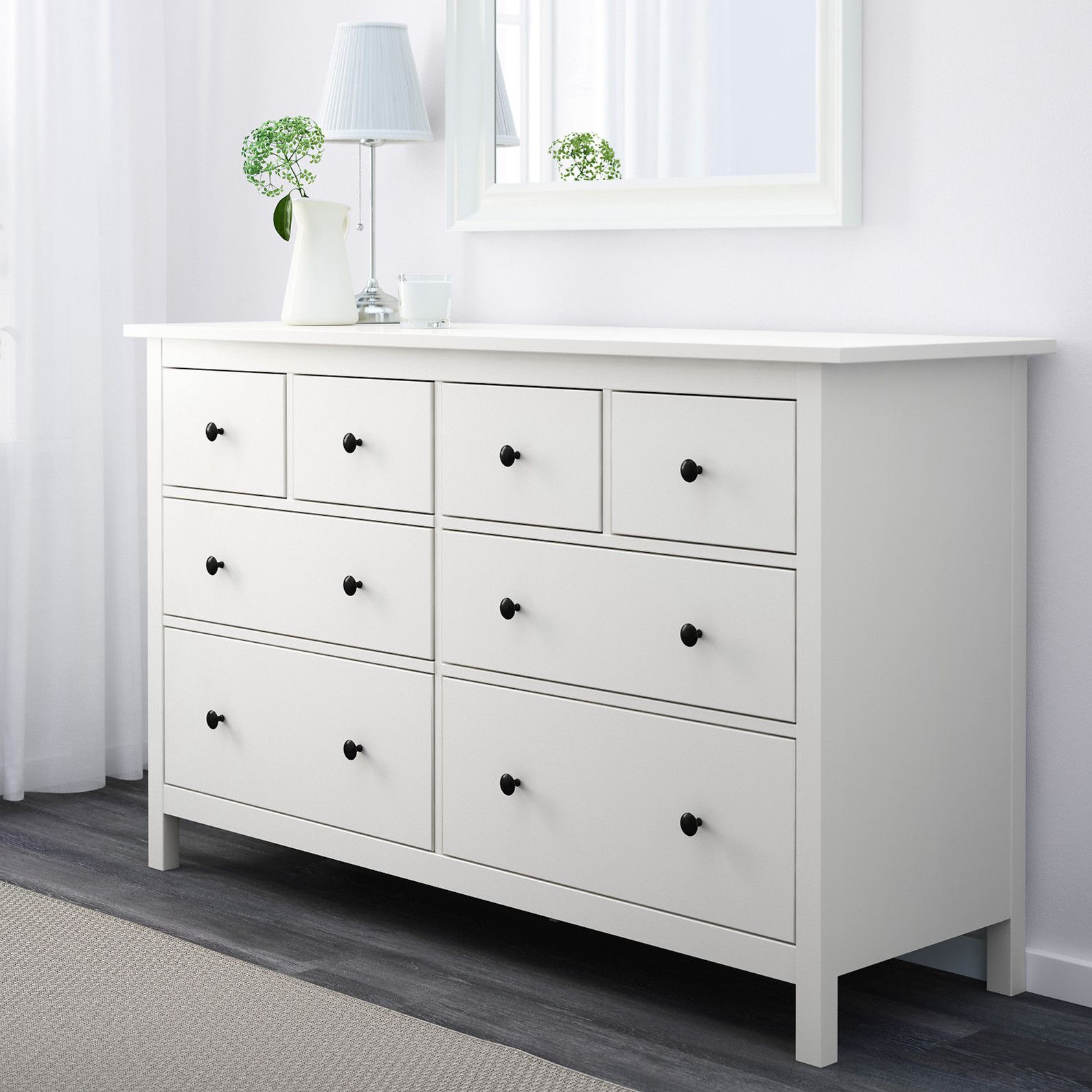 hemnes хемнэс тумба прикроватная белая морилка 46x35 см