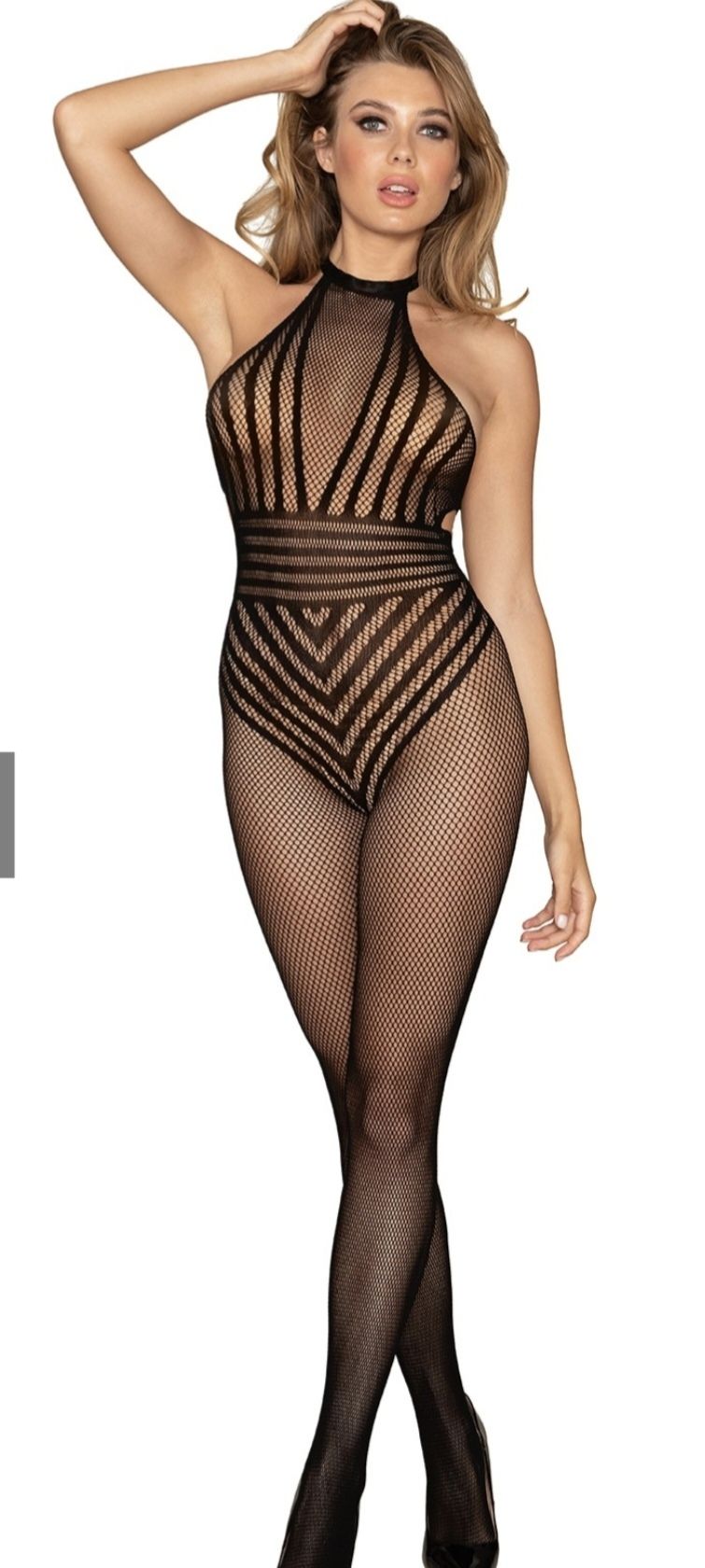 Gartered teddy bodystocking - early to bed