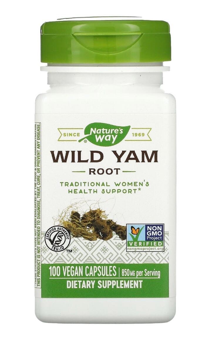 Дикий ямс корень, Wild Yam Nature's Way, 100 капсул