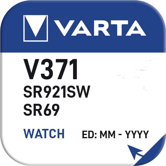 VartaБатарейка370,371(SR69,SR920),Серебряно-цинковыйтип,1,55В,1шт