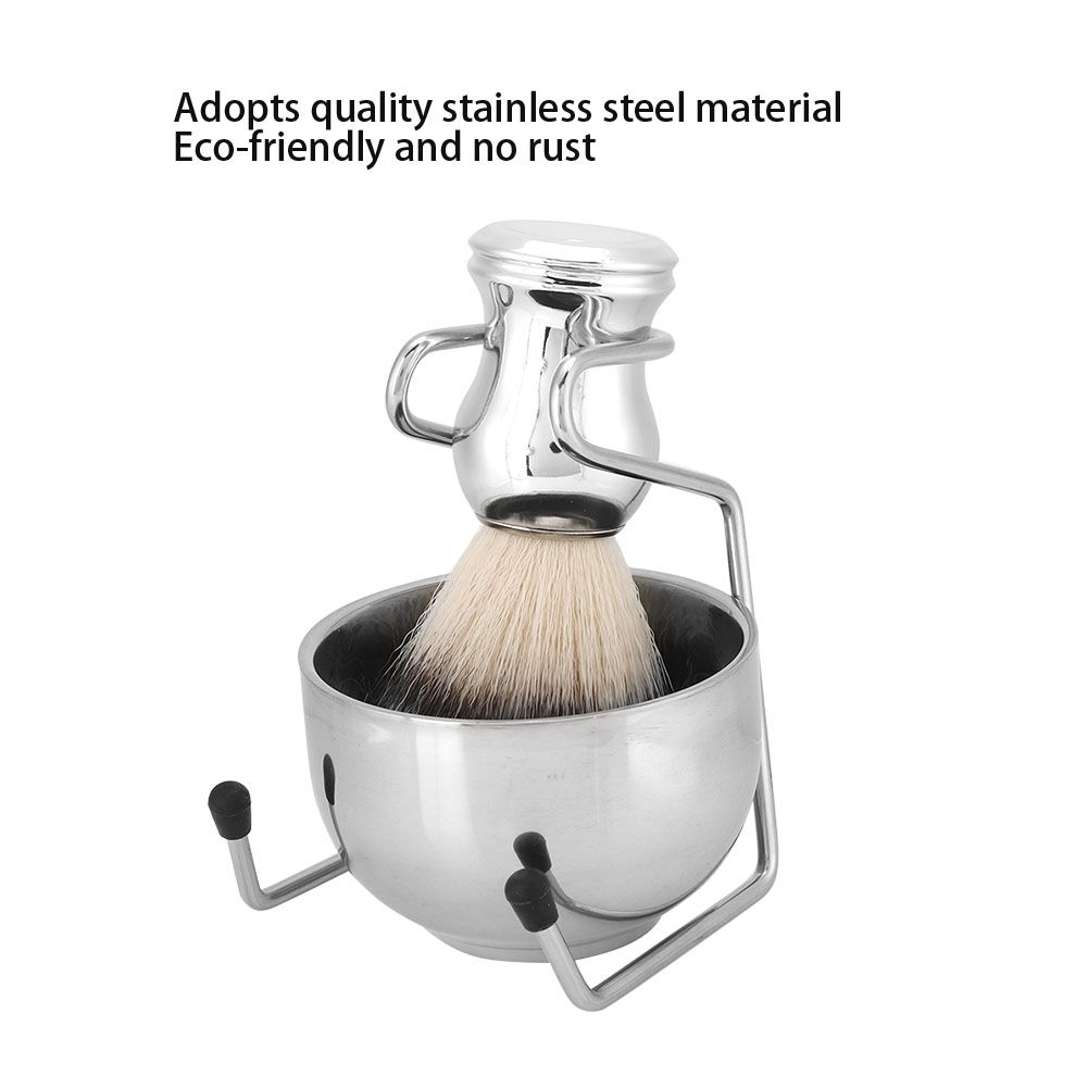 Мужской набор для бритья из частей мыльница вешалка кисть серебро