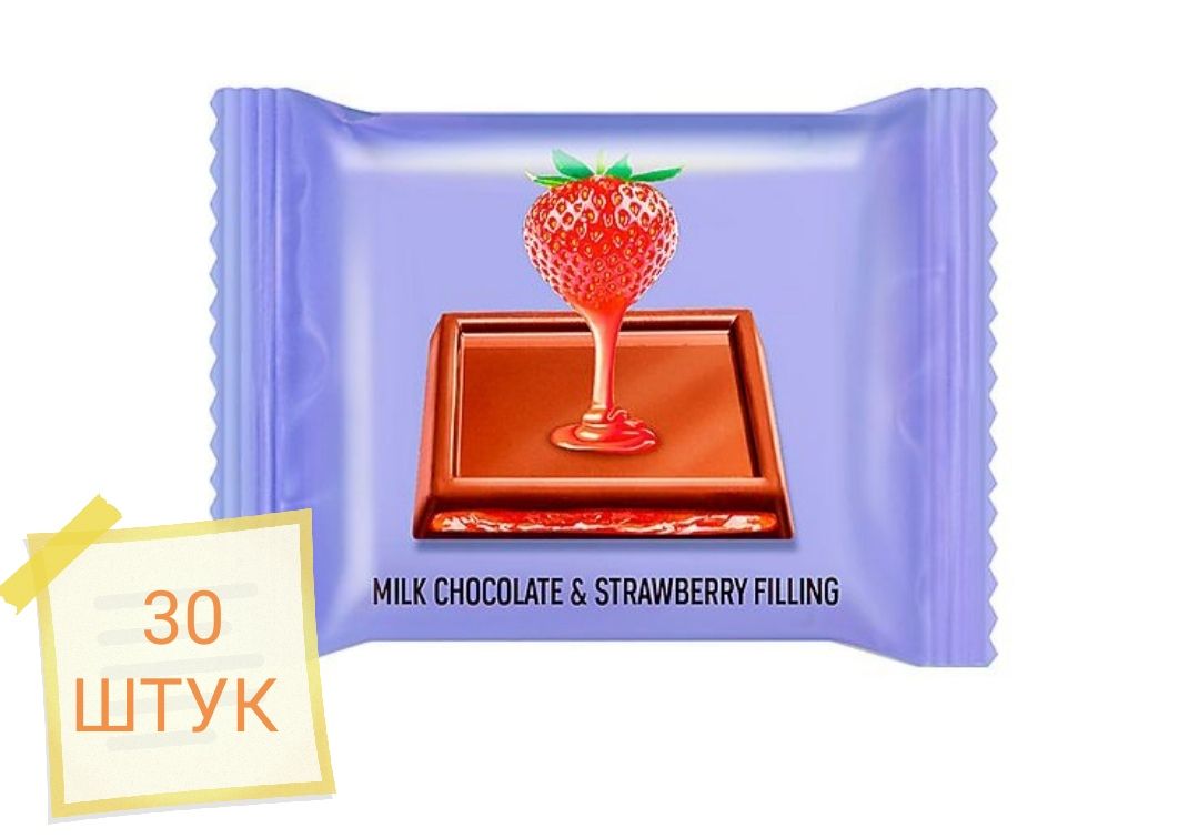 Молочный шоколад с желейной клубничной начинкой Milk & Strawberry filling