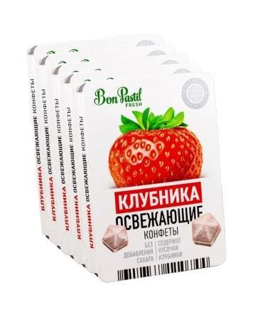 КонфетыОсвежающие"BonPastilFRESH"Клубника5упаковокпо12г