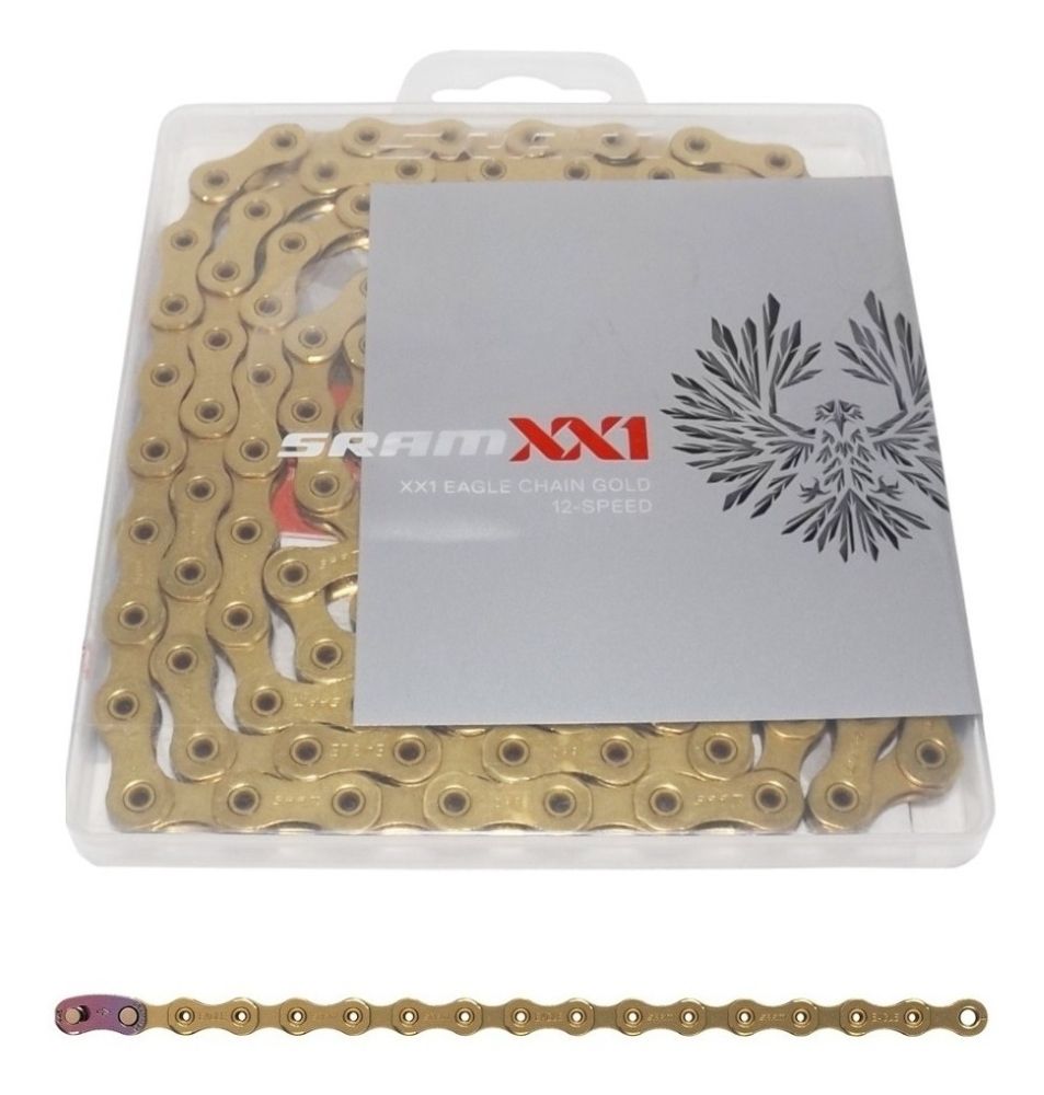 велосипедная цепь SRAM PC XX1 Eagle Gold 12ск 126 звеньев