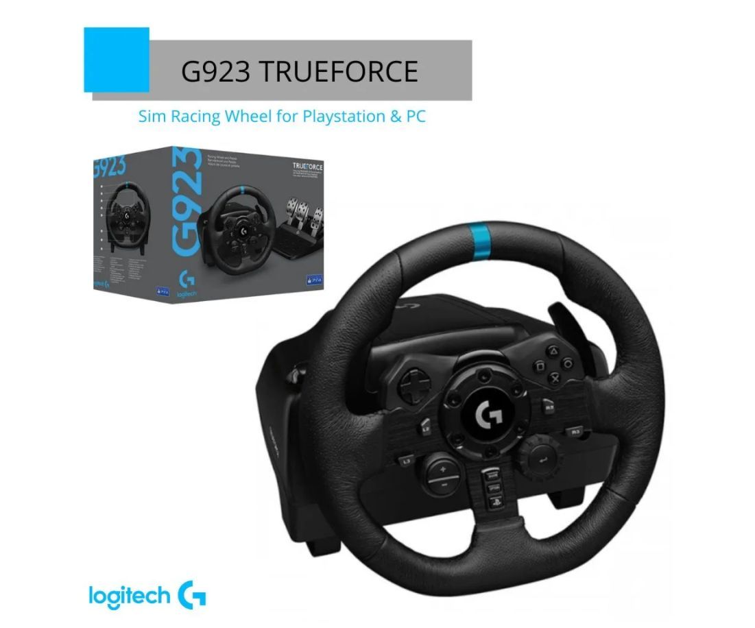 Руль игровой Logitech G923 TrueForce PC/PS4/PS5 - купить с доставкой по  выгодным ценам в интернет-магазине OZON (1289964010)