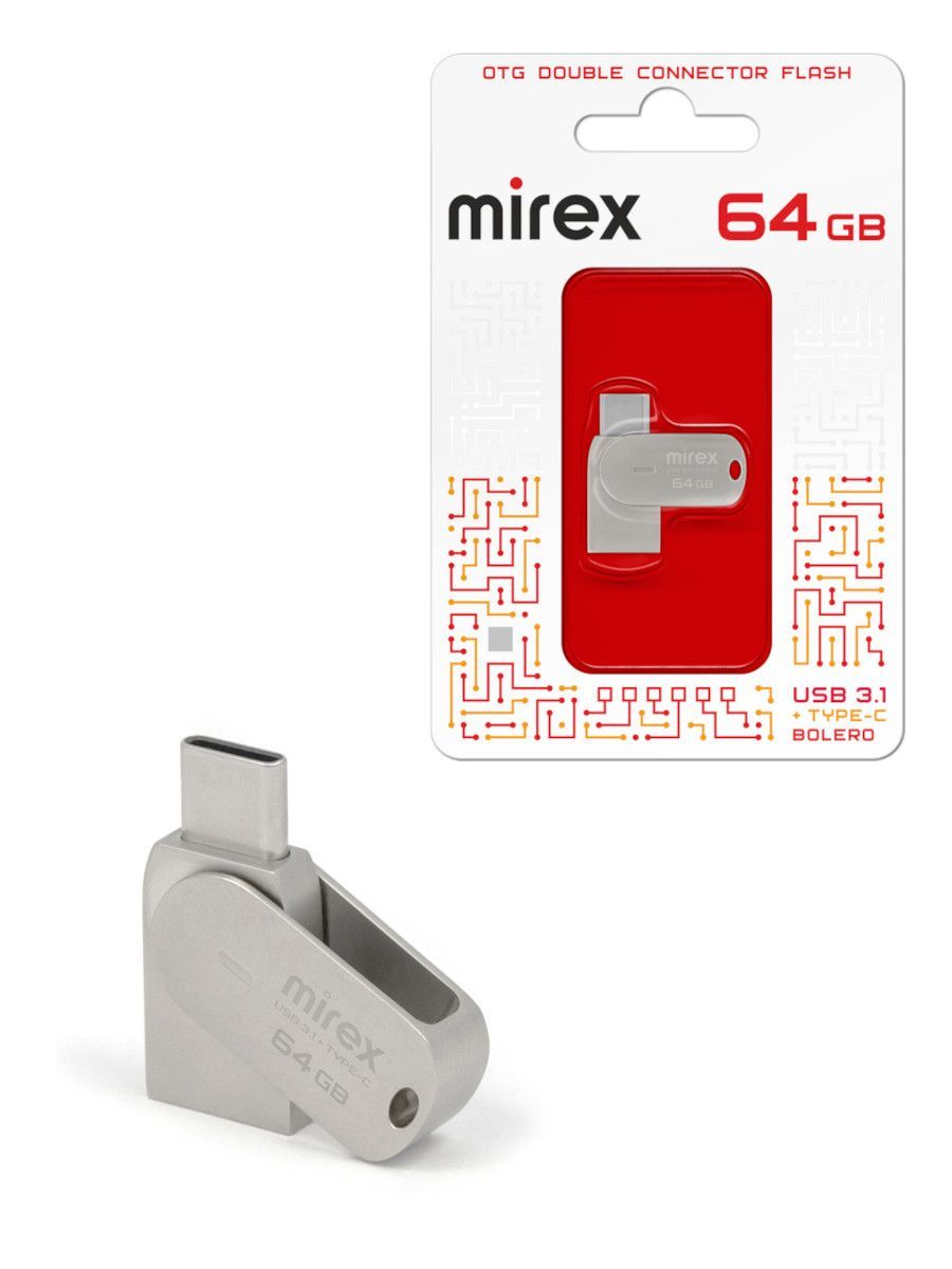 USB + Type-C флеш-накопитель 3.1 Mirex BOLERO 64 ГБ