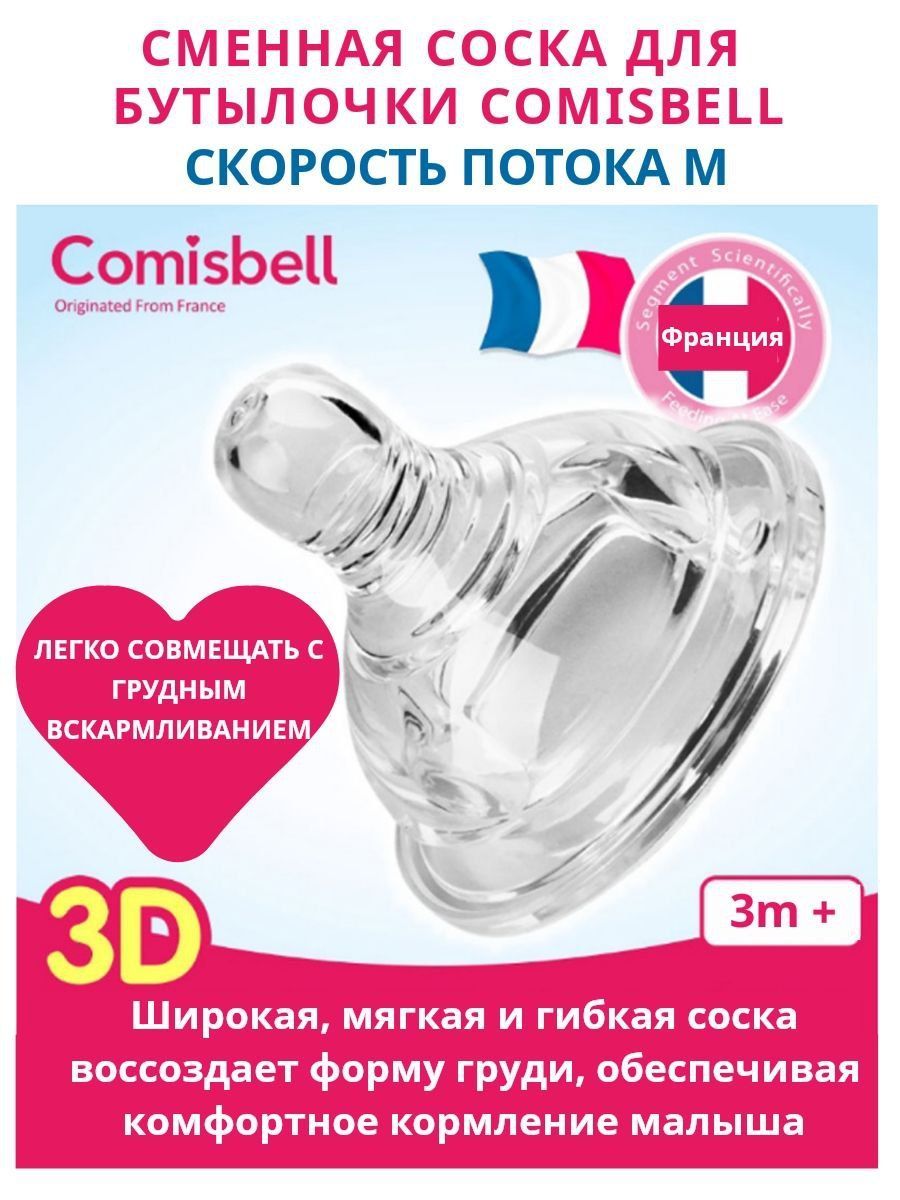 Соска сменная для бутылочек Comisbell поток 2(М)