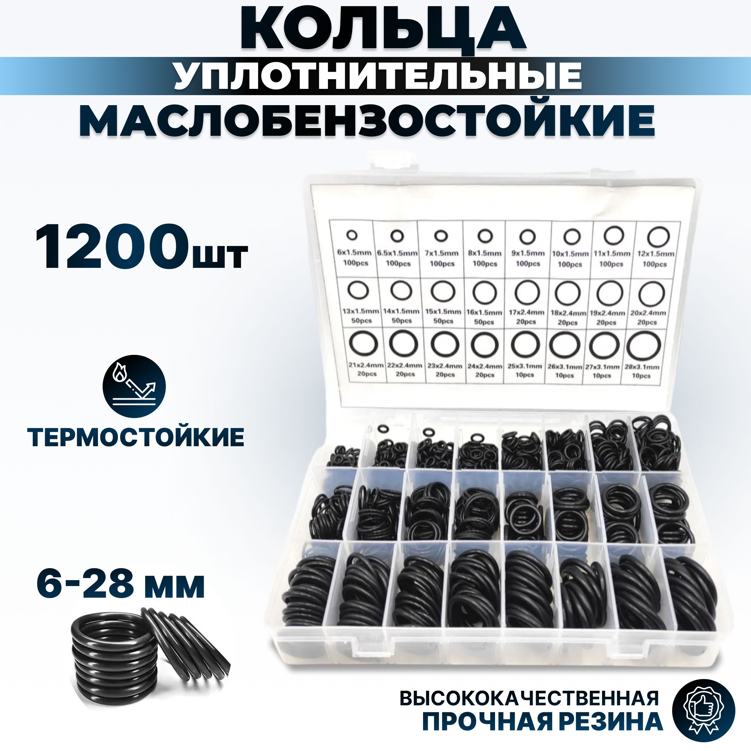 РАСХОДНИК Кольцо, прокладка форсунки, арт. rubberrings1200, 1 шт.