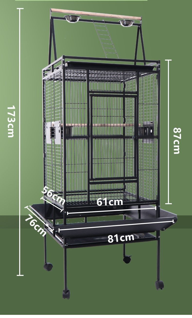 Клетка для птиц попугая большая, черный металлик 610х560х1730мм. Товар уцененный