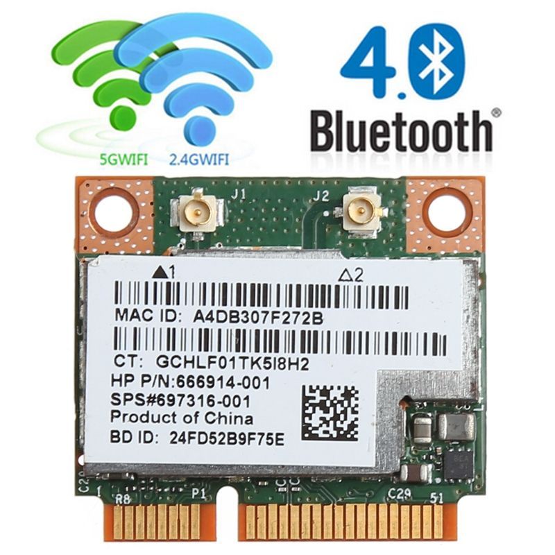 СетеваякартаДвухдиапазон300MbpsBCM943228HMBПоддержкаBluetooth4.0802.11a/b/g/nWi-FiСетевойадаптердляноутбуковWlan2.4G/5Ghz