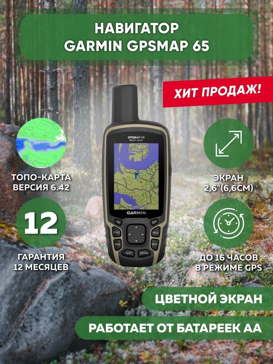 Навигатор Garmin GPSMAP 65, Multi-Band Russia (010-02451-01)