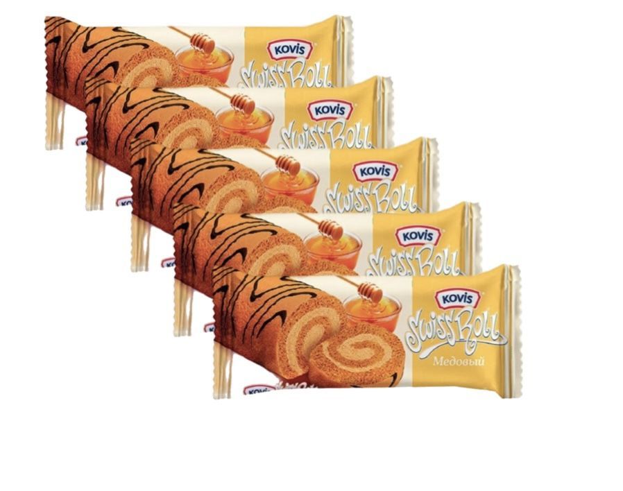 Kovis Рулет Swiss Roll Медовый, 175 г х 5 шт