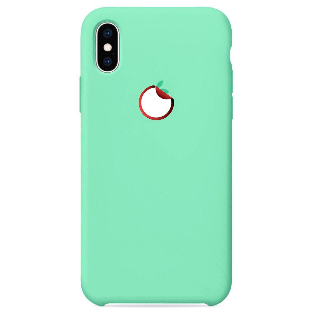 Силиконовый чехол для смартфона Silicone Case на iPhone Xs / Айфон Xs с  логотипом, мятный - купить с доставкой по выгодным ценам в  интернет-магазине OZON (590564729)