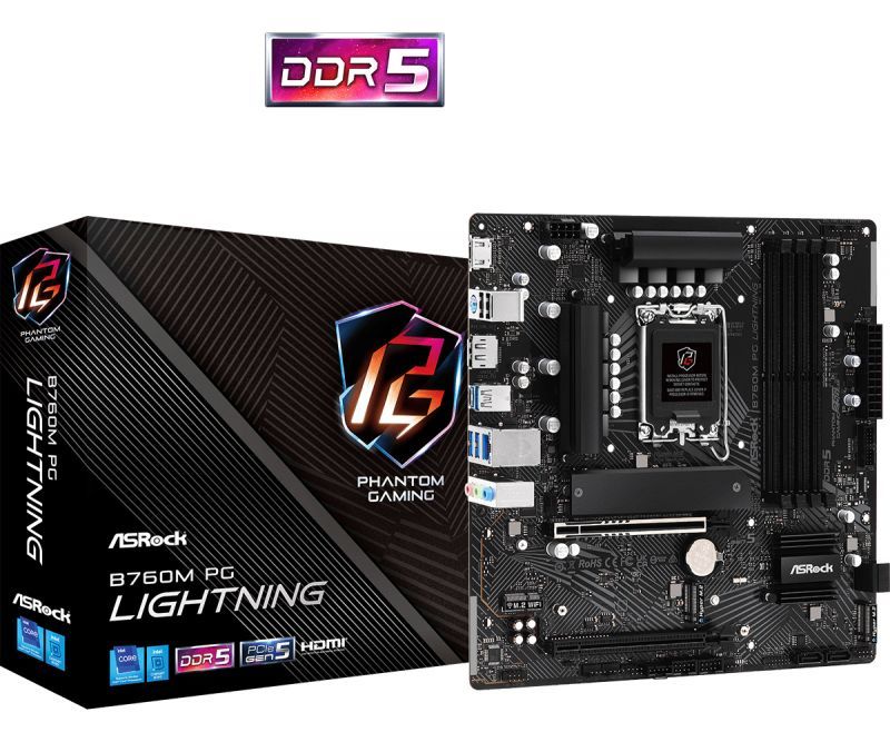 МатеринскаяплатаASROCKB760MPGLIGHTNING(LGA1700,mATX)