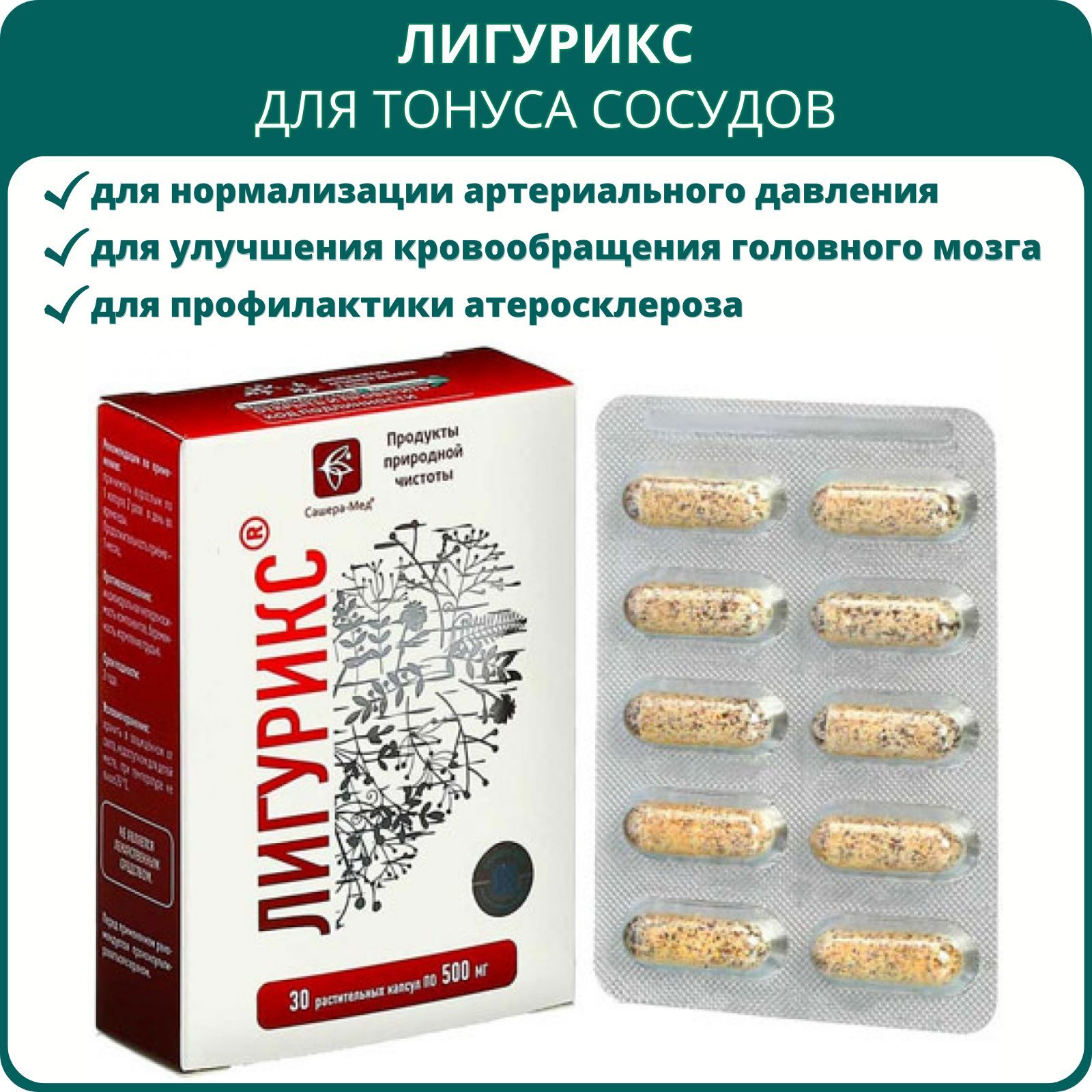 Лигурикс, капсулы 30 шт. БАД для тонуса сосудов и контроля артериального  давления - купить с доставкой по выгодным ценам в интернет-магазине OZON  (670809951)