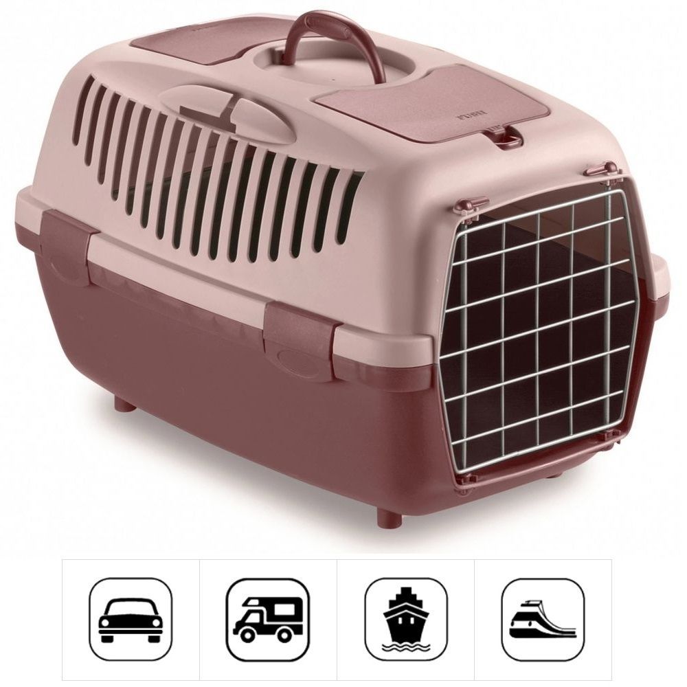 Переноска для животных IATA с замком красная 56х37х35 см, цвет Красный, цены, ку