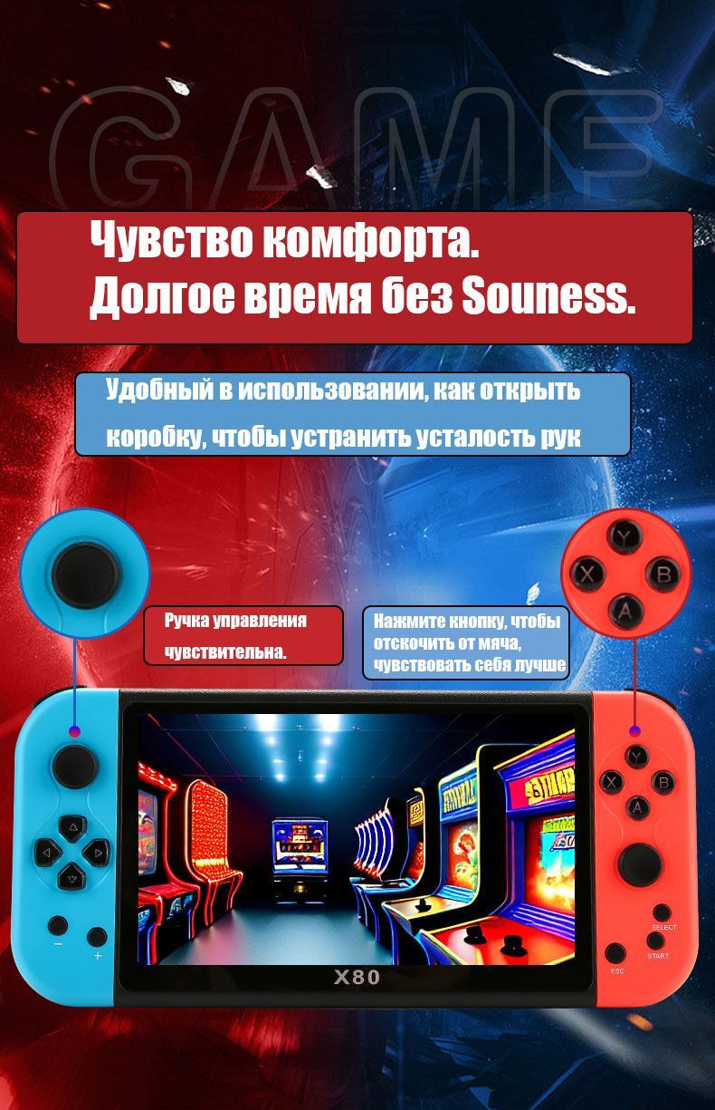 X80 7 - дюймовая портативная игровая приставка игровой автомат PS1 ...