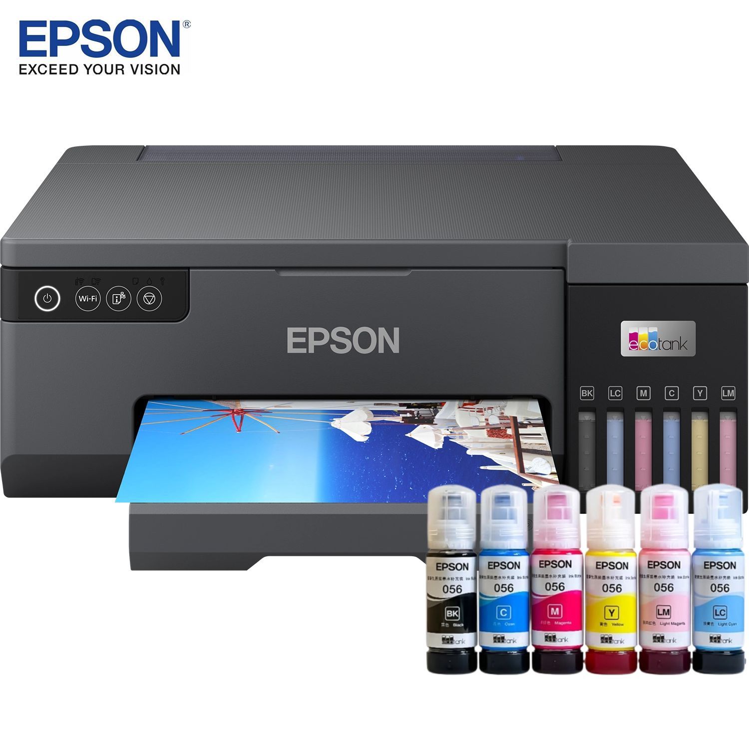 EpsonПринтерструйныйL8058,цветн,A4,НаборчернилдляСНПЧ,черный