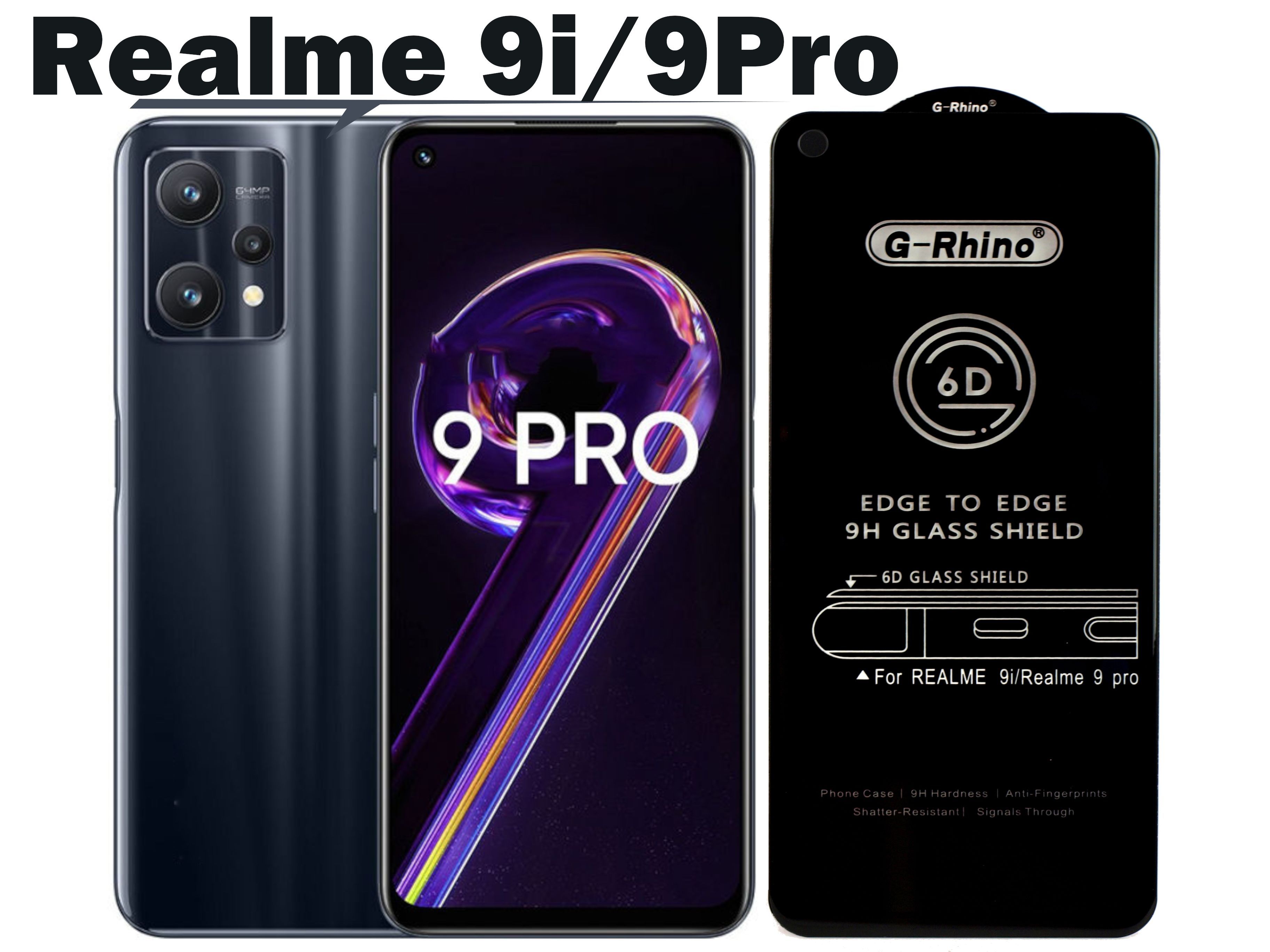 Защитное стекло G-Rhino для RealMe 9 Pro / 9i / 9(5G) бронестекло с полной  проклейкой олеофобное - купить с доставкой по выгодным ценам в  интернет-магазине OZON (612041899)