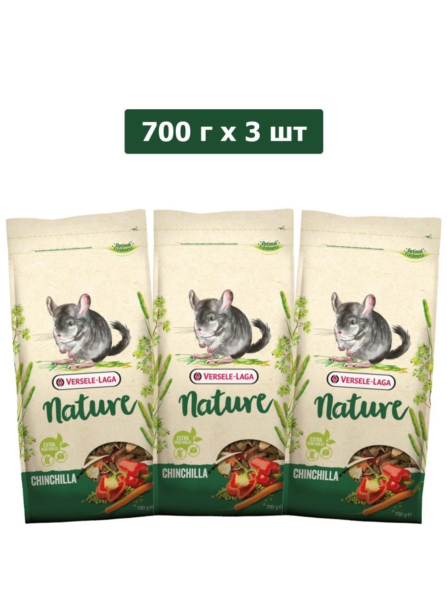 Корм для домашних животных Versele Laga Chinchilla Nature для шиншилл 700 г х 3 шт 461413/3шт