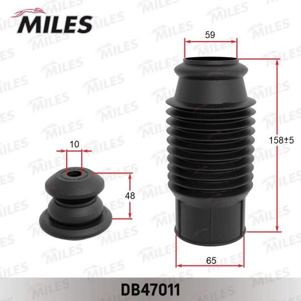 Пыльник и отбойник MILES для а/м d10, h48x194 (к-т на 1 амортизатор) универсальный