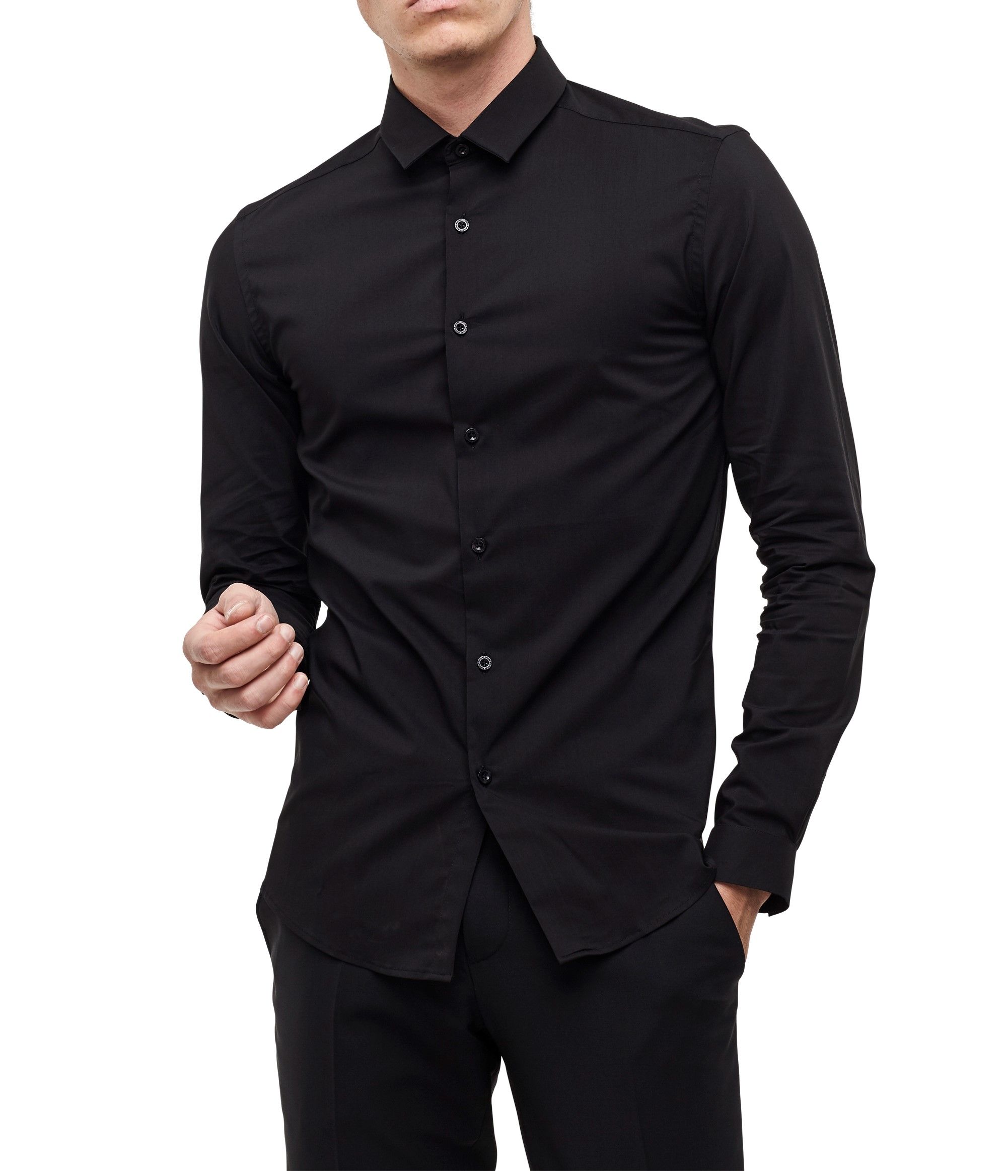 Черная рубашка Коллинз model 268