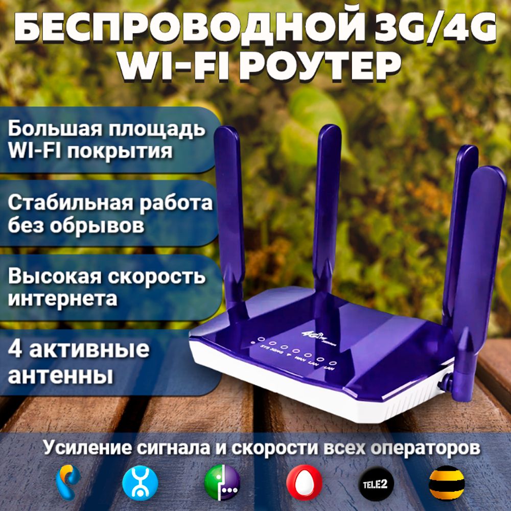 Беспроводной Модем Wi-Fi Роутер 2в1 4G LTE для Интернета Дома Дачи Офиса  под Любого оператора