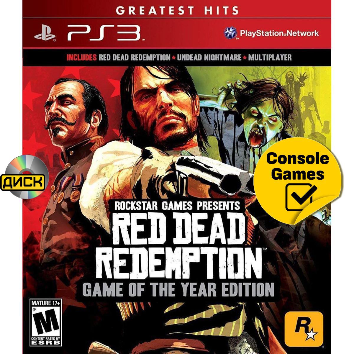 Игра PS3 Red Dead Redemption Game Of The Year Edition (RDR+Undead Nightmare+Multyplayer) (англ. версия) (PlayStation 3, Английская версия)