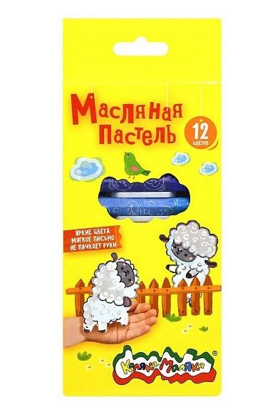 Каляка-Маляка Масляная пастель утолщенная, шестигранная, 12 цветов, 1 уп