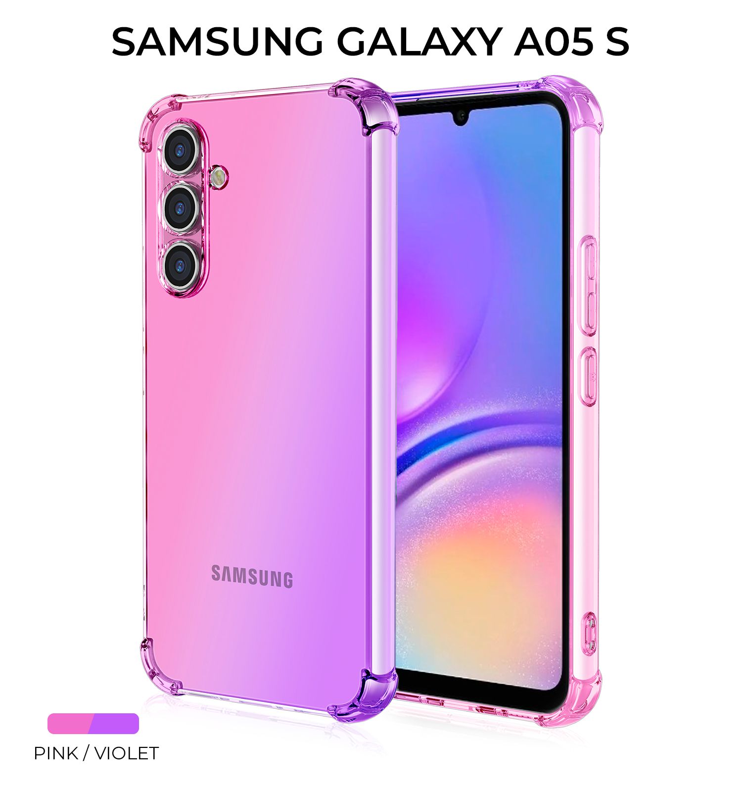 Силиконовый чехол для Samsung Galaxy A05S Krieger Mix 1.5мм противоударный  Розово фиолетовый - купить с доставкой по выгодным ценам в  интернет-магазине OZON (1317263958)