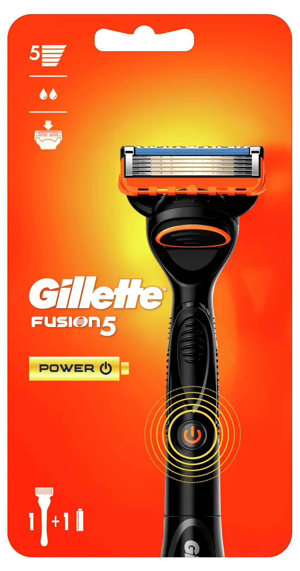 Gillette Станок для бритья, Gillette, Fusion Power, Flexball Red, 1 сменная кассета/