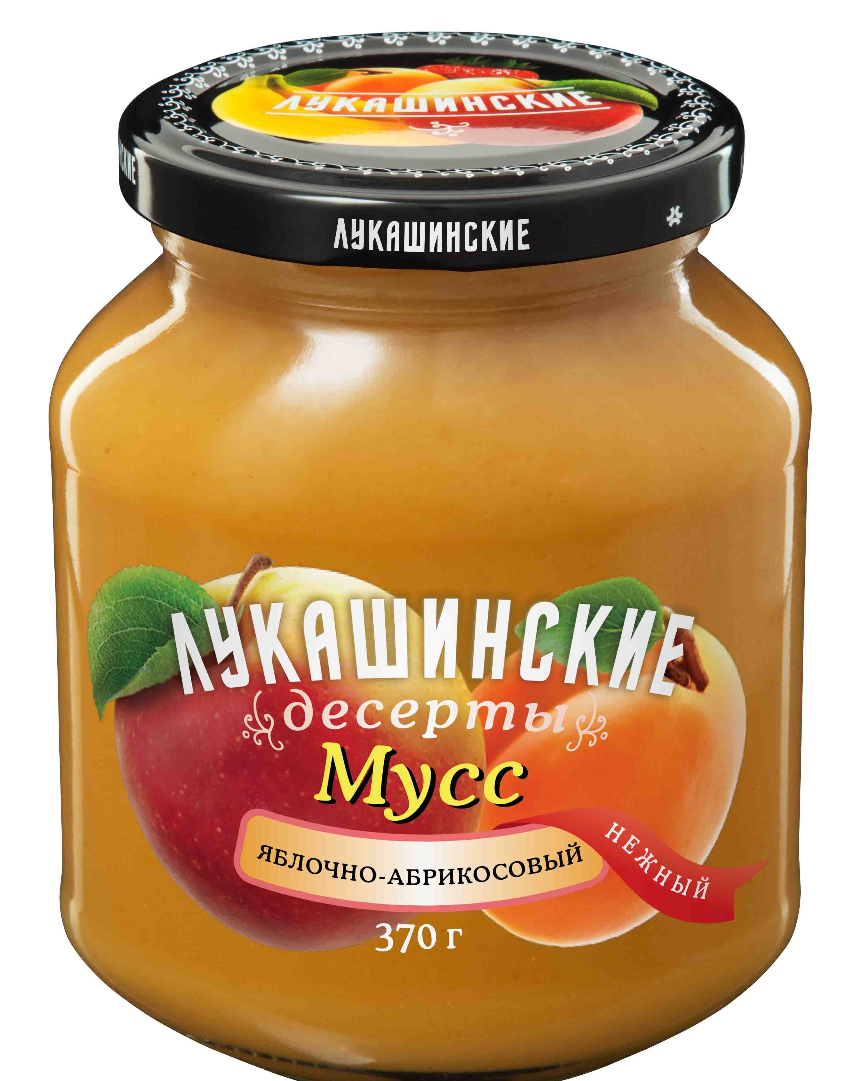 Мусс "Лукашинские" яблочно-абрикосовый Нежный 370г 1шт