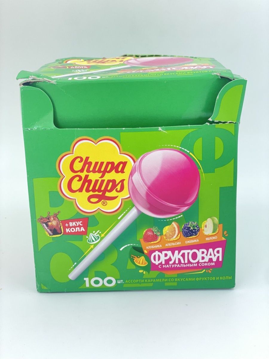 Карамель chupa chups шоубокс Тропик ассорти 12гр