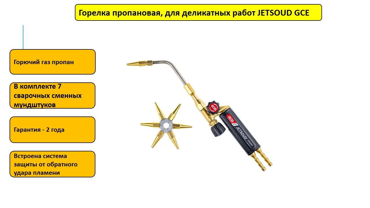 Сварочная горелка пропановая для деликатных работ JETSOUD GCE - купить с  доставкой по выгодным ценам в интернет-магазине OZON (1403187131)