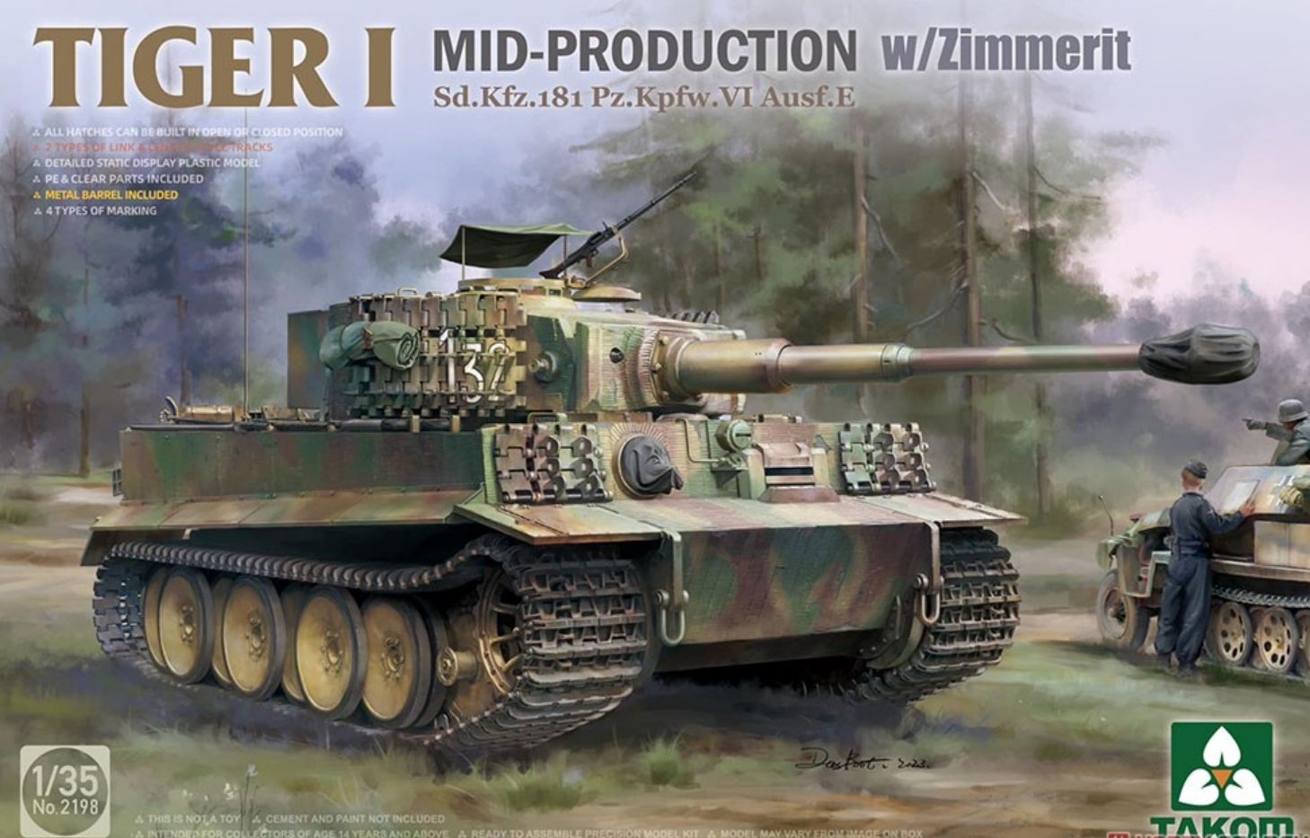 TAKOM21981/35TigerIMidProductionw/ZimmeritПластиковаямодельТанки