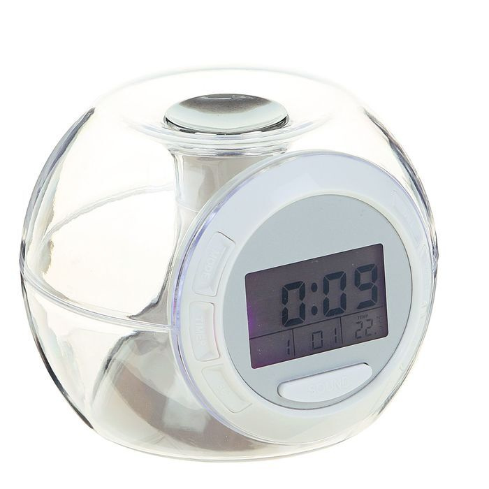 Часы-будильник LuazON LB-06, 7 цветов дисплея, 6 мелодий, прозрачный. Уцененный товар  #1