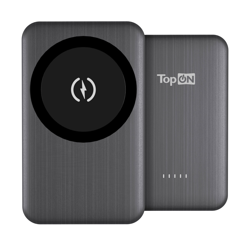 Внешний аккумулятор TopON TOP-M5 5000mAh магнитная беспроводная зарядка 15W, PD 20W Черный  #1
