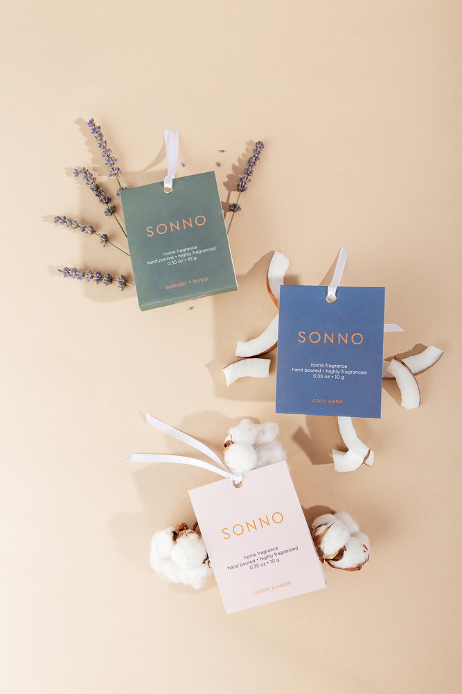 Комплект из 3х ароматических саше SONNO (Lavender + Tonka, Coco Water, Cotton Powder)  #1