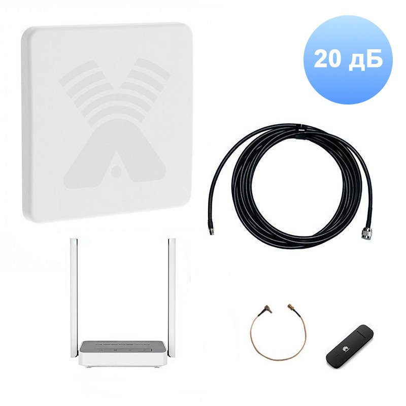 Усилитель интернета 3G/4G-WiFi на дачу (Роутер WiFi, модем, кабель 5м ...