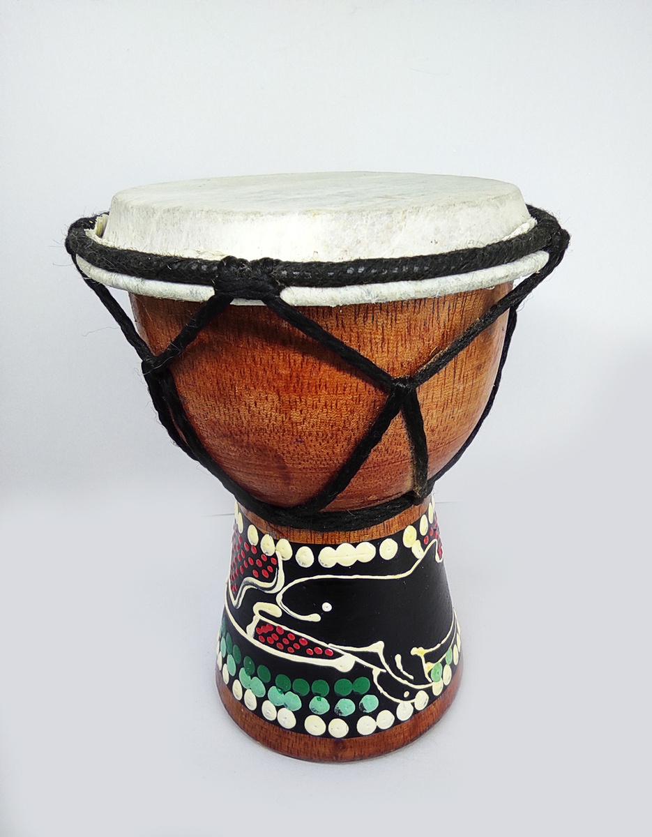 Барабан Джембе "Точечный рисунок" Дельфин 12см, Индонезия "WoodOwl ...